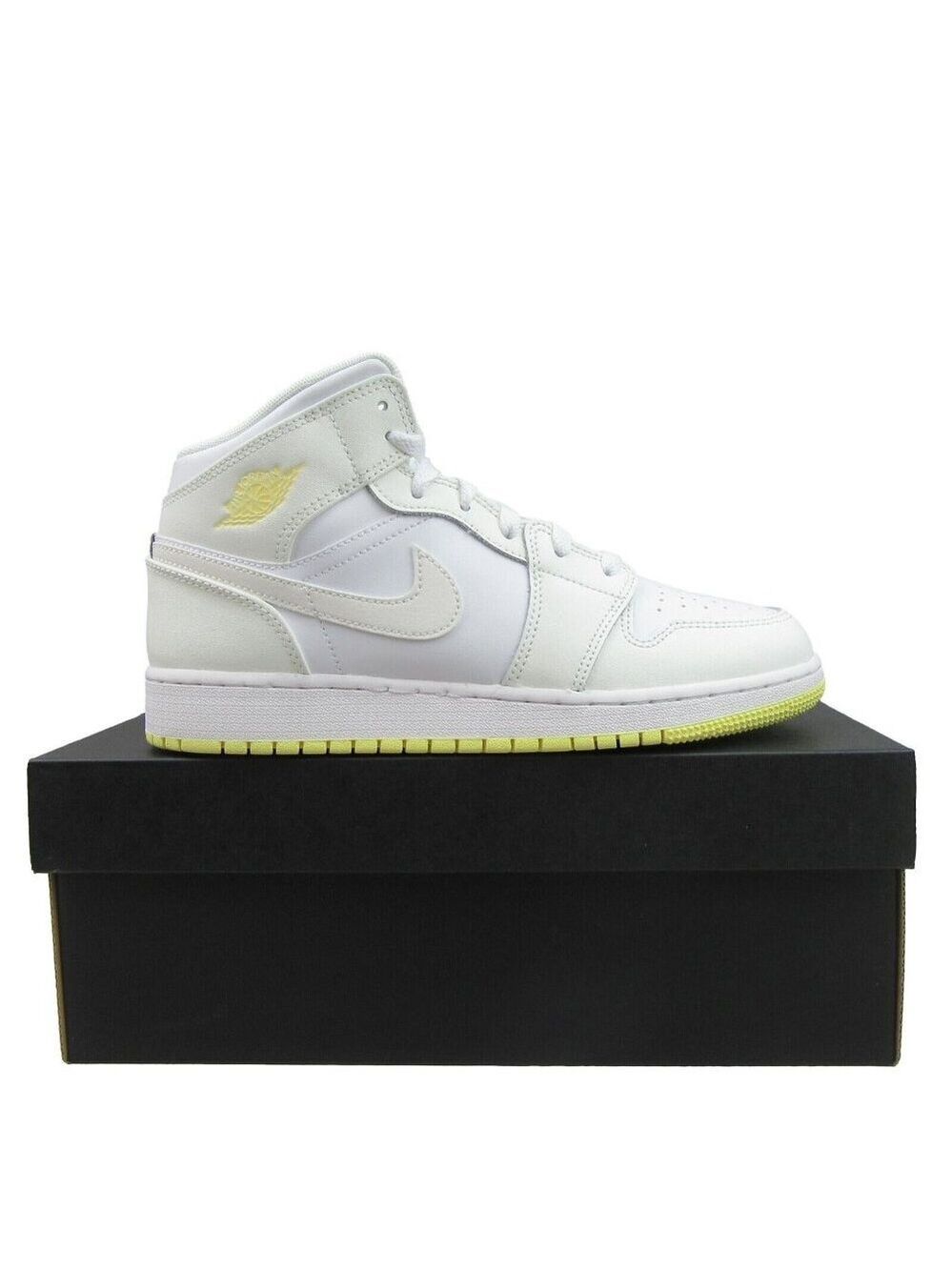 Air Jordan 1 Mid Sail White Sneakers GS Size 7Y / Womens Size 8.5 NEW